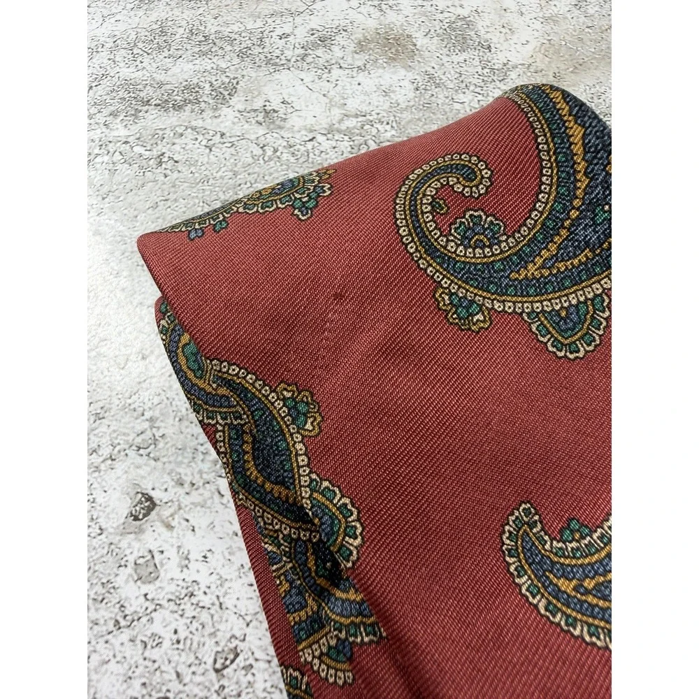 Liberty Of London Tie Mens One Size Red 100% Silk Pointed Paisley Woven